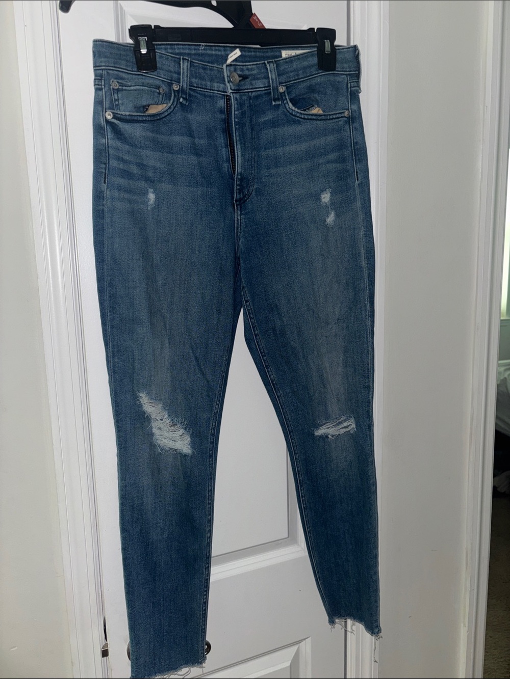 Joe's Jeans Distressed Dark Blue Ankle Skinny Jeans
